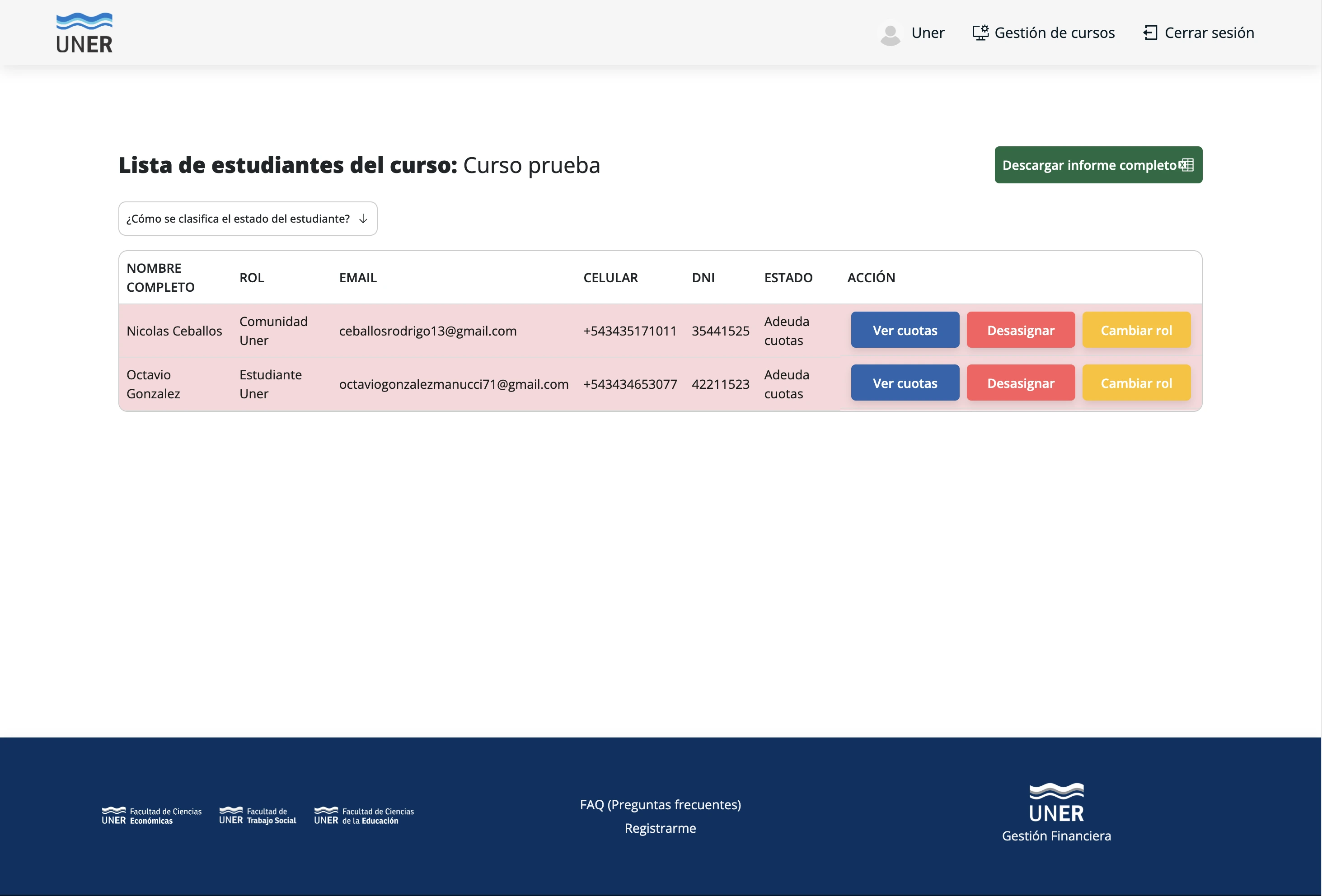 UNER Platform screenshot 3