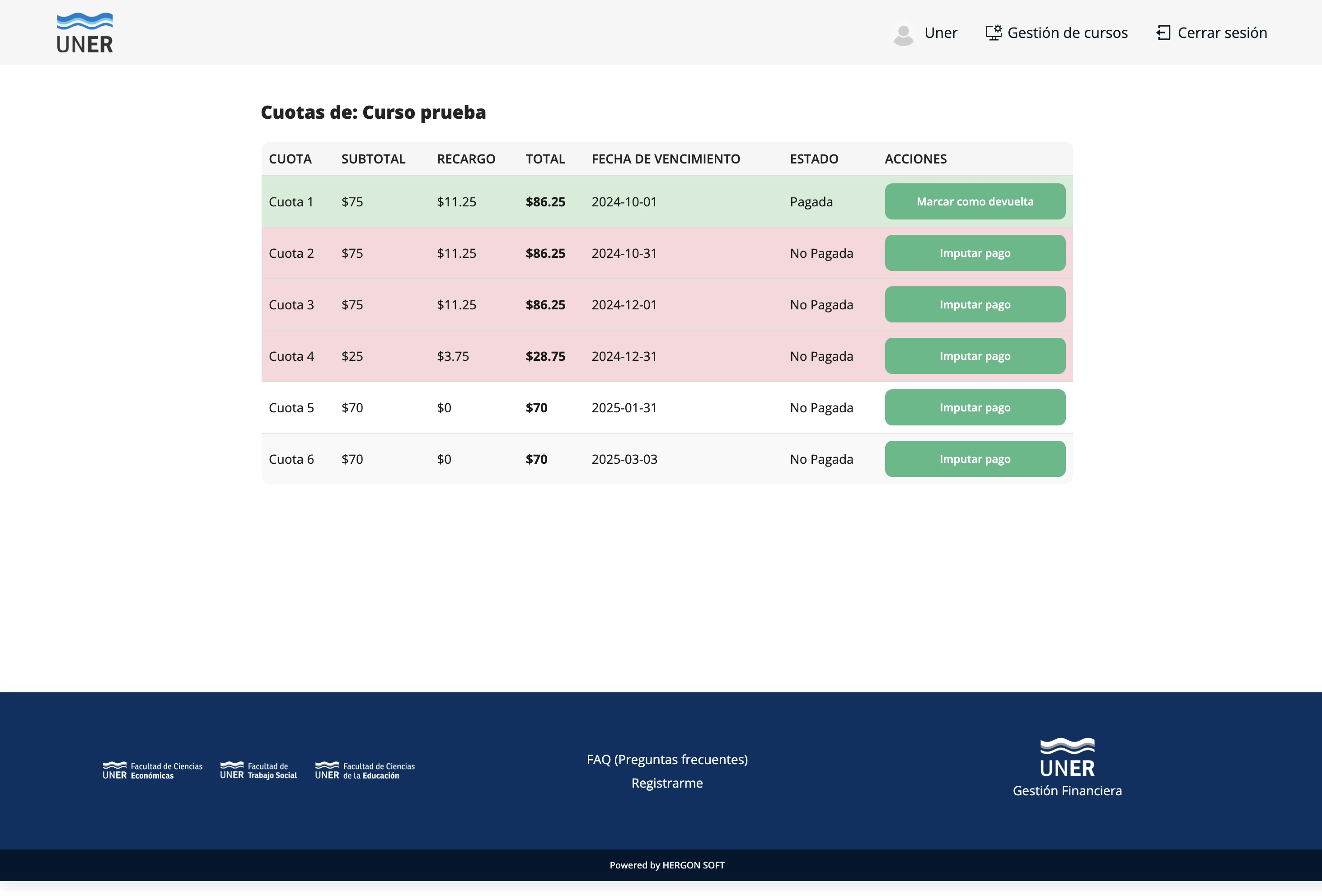 UNER Platform screenshot 4